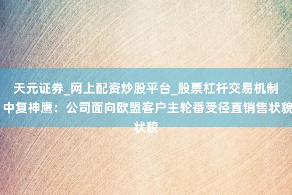 天元证券_网上配资炒股平台_股票杠杆交易机制 中复神鹰：公司面向欧盟客户主轮番受径直销售状貌