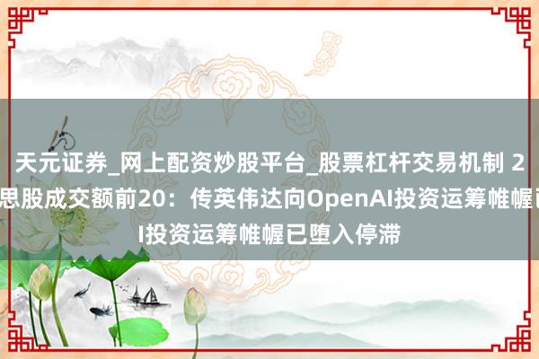 天元证券_网上配资炒股平台_股票杠杆交易机制 2月3日好意思股成交额前20：传英伟达向OpenAI投资运筹帷幄已堕入停滞