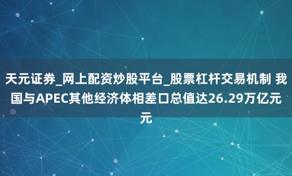 天元证券_网上配资炒股平台_股票杠杆交易机制 我国与APEC其他经济体相差口总值达26.29万亿元