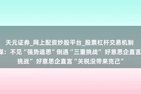 天元证券_网上配资炒股平台_股票杠杆交易机制 【世定义】好意思媒:不见“强势追思”倒遇“三重挑战” 好意思企直言“关税没带来克己”